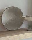 Beige stoneware pinched bowl by Gisela Graham for kitchen and dining, featuring a handcrafted, textured design.
