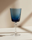 Blue Gisela Graham goblet wine glass for kitchen and dining, featuring a elegant design suitable for wine serving.