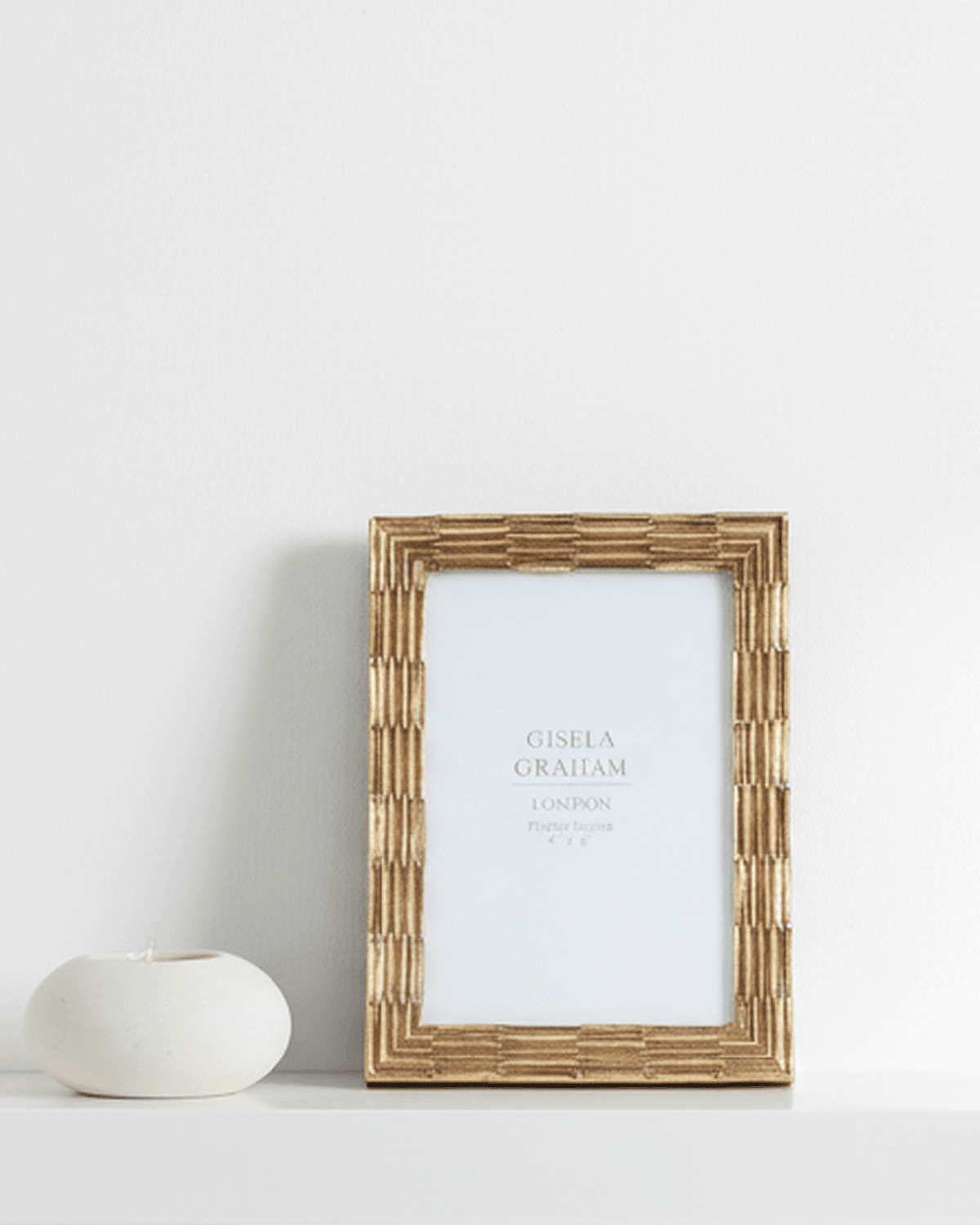 Gold Groove Resin Photo Frame by Gisela Graham, 4x6cm picture frame with a stylish gold groove design.