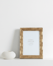 Gold Groove Resin Photo Frame by Gisela Graham, 4x6cm picture frame with a stylish gold groove design.