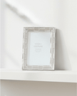 Silver Groove Resin Photo Frame by Gisela Graham, 4x6cm, stylish silver picture frame for displaying photos.
