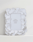 Whitewash oyster resin photo frame by Gisela Graham holding a 4x6cm picture, featuring a delicate anemone design.
