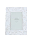 Whitewash floral resin photo frame by Gisela Graham, 4x6cm decorative picture frame with floral design.