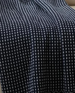 Navy blue cotton throw blanket with stab stitch detailing from Gisela Graham, soft furnishings for cozy decor.