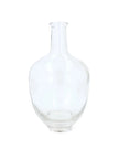 Large clear glass Flagon bottle vase by Gisela Graham, showcasing a tall, elegant vessel for floral arrangements.