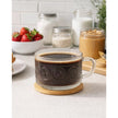 Starlight Express glass breakfast coffee mug with matching spoon, clear transparent design for kitchen and dining use