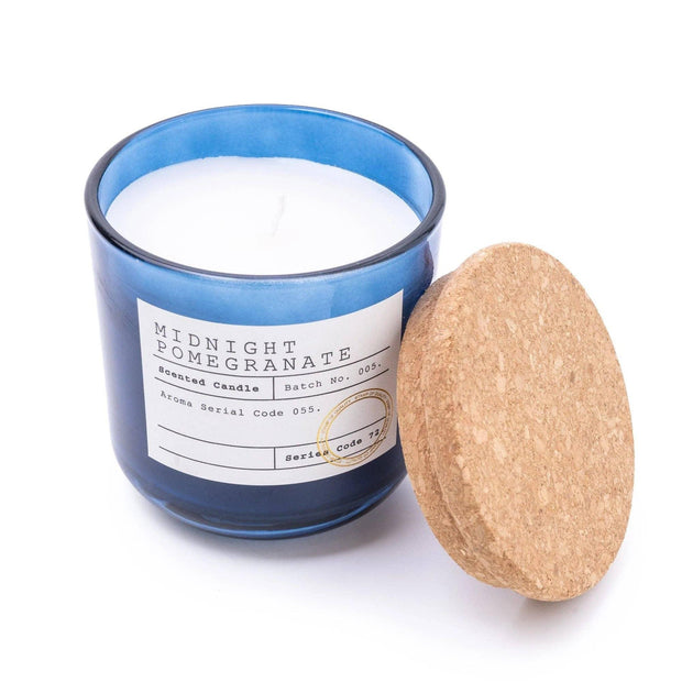 Glass Filled Wax Pot with Cork Lid in Midnight Pomegranate Scent - CandlesCandles - Lulu Loves Home