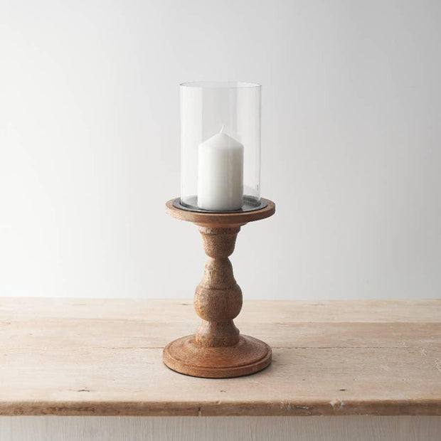 Glass Pillar Candle Holder - Large - Home DecorHome Decor - Lulu Loves Home