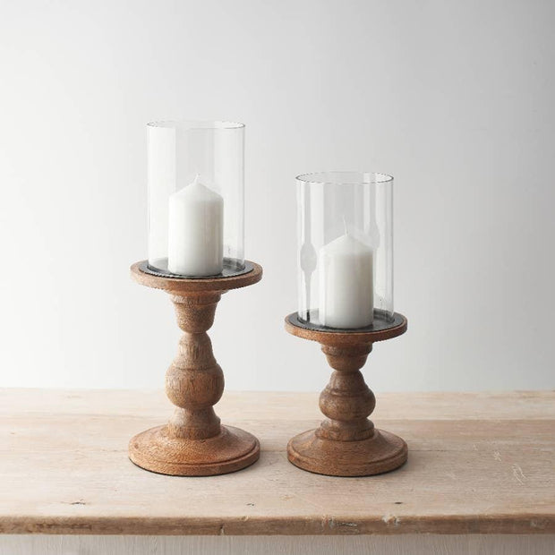 Glass Pillar Candle Holder - Medium - Home DecorHome Decor - Lulu Loves Home