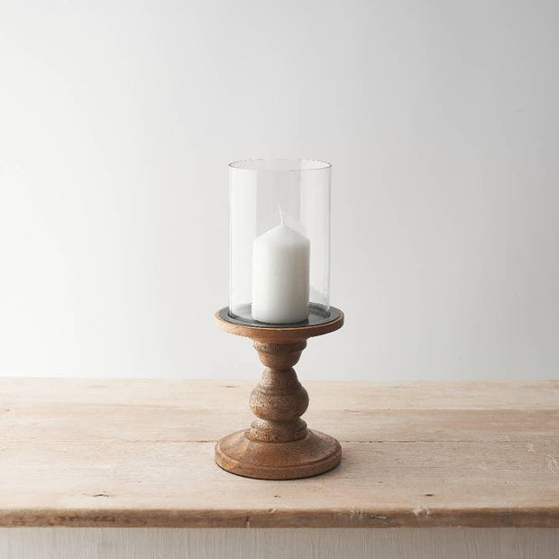 Glass Pillar Candle Holder - Medium - Home DecorHome Decor - Lulu Loves Home
