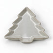 Glazed ceramic tree dish lying flat, shallow rim and glaze detail