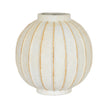 Globe-striped decorative vase for home decor by Hill Interiors, featuring a round shape with blue and white striped pattern.
