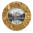 Gold Leaf Botanical round photo frame by Originals International Ltd, ornate gold leaf detailing