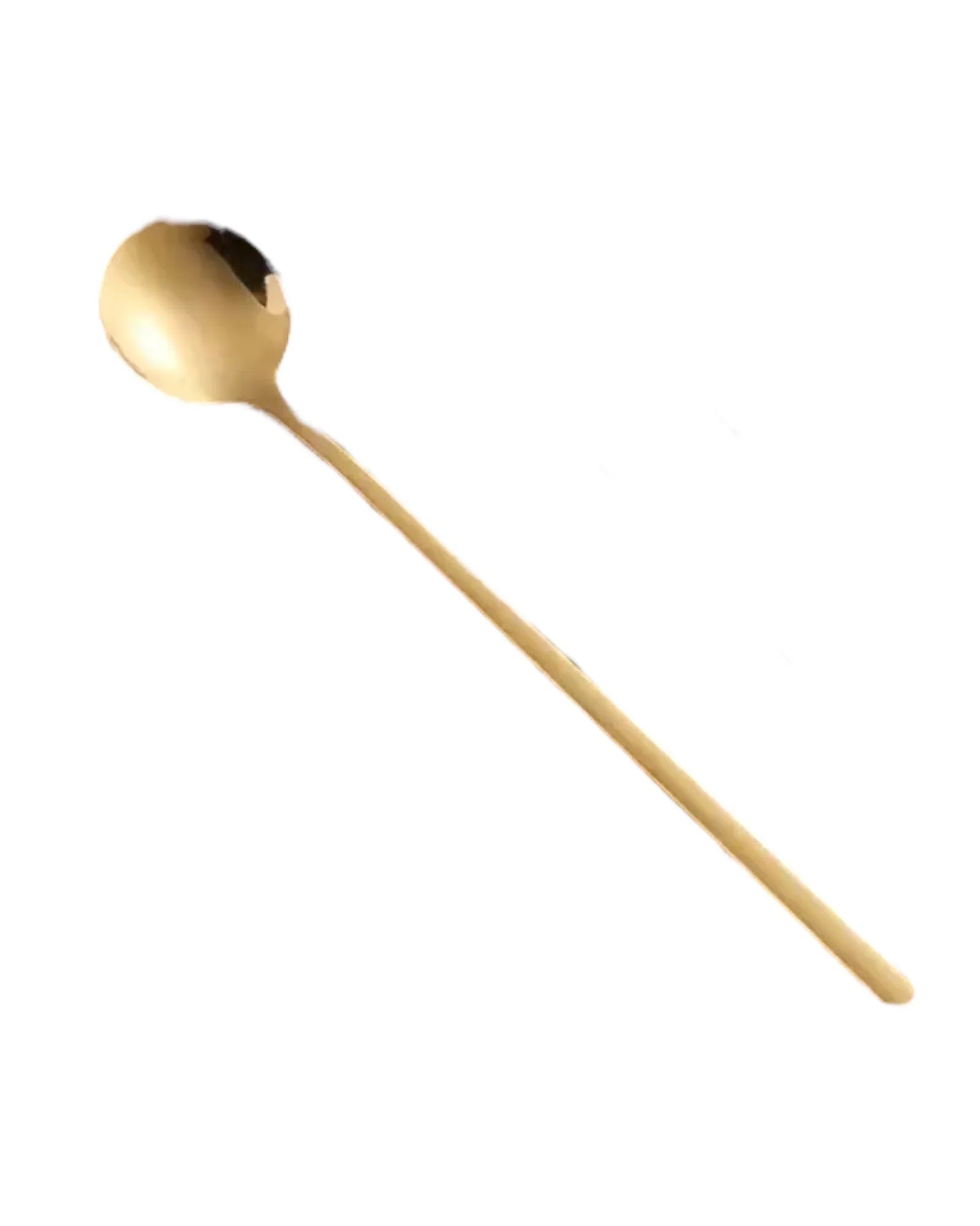 Gold Round Long Latte Spoon - Kitchen & DiningKitchen & Dining - Lulu Loves Home