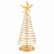 Gold metal spiral Christmas tree, large studio view (open coil)