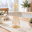 Gold metal spiral Christmas tree, large styled kitchen view (open coil)