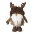 Gonk with fur hat brown antlers and long white beard full product on white studio background