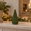 Green ceramic Christmas tree by Satchville, 20cm mantel decoration