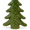 Satchville medium green ceramic Christmas tree ornament with glossy glaze detail