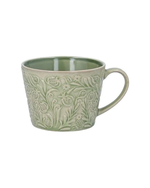 Green Country Flowers Stoneware Mug - Kitchen & DiningKitchen & Dining - Lulu Loves Home