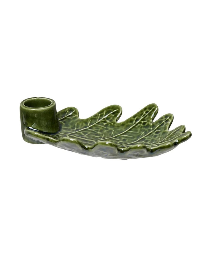 Green Leaf Candle Plate Holder - Seasonal Decor - AutumnSeasonal Decor - Autumn - Lulu Loves Home