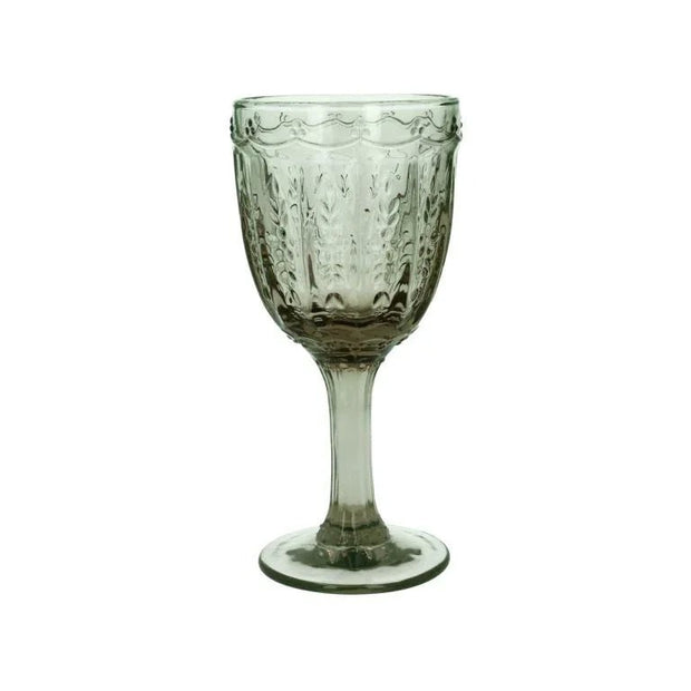 Green Pressed Glass Wine Goblet - Kitchen & DiningKitchen & Dining - Lulu Loves Home