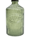 Green Ribbed Glass Soap Dispenser Bottle - “Soap” - Home DecorHome Decor - Lulu Loves Home