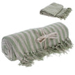 Green Woven Stripe Cotton Throw - Soft FurnishingsSoft Furnishings - Lulu Loves Home