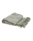Green Woven Stripe Cotton Throw - Soft FurnishingsSoft Furnishings - Lulu Loves Home