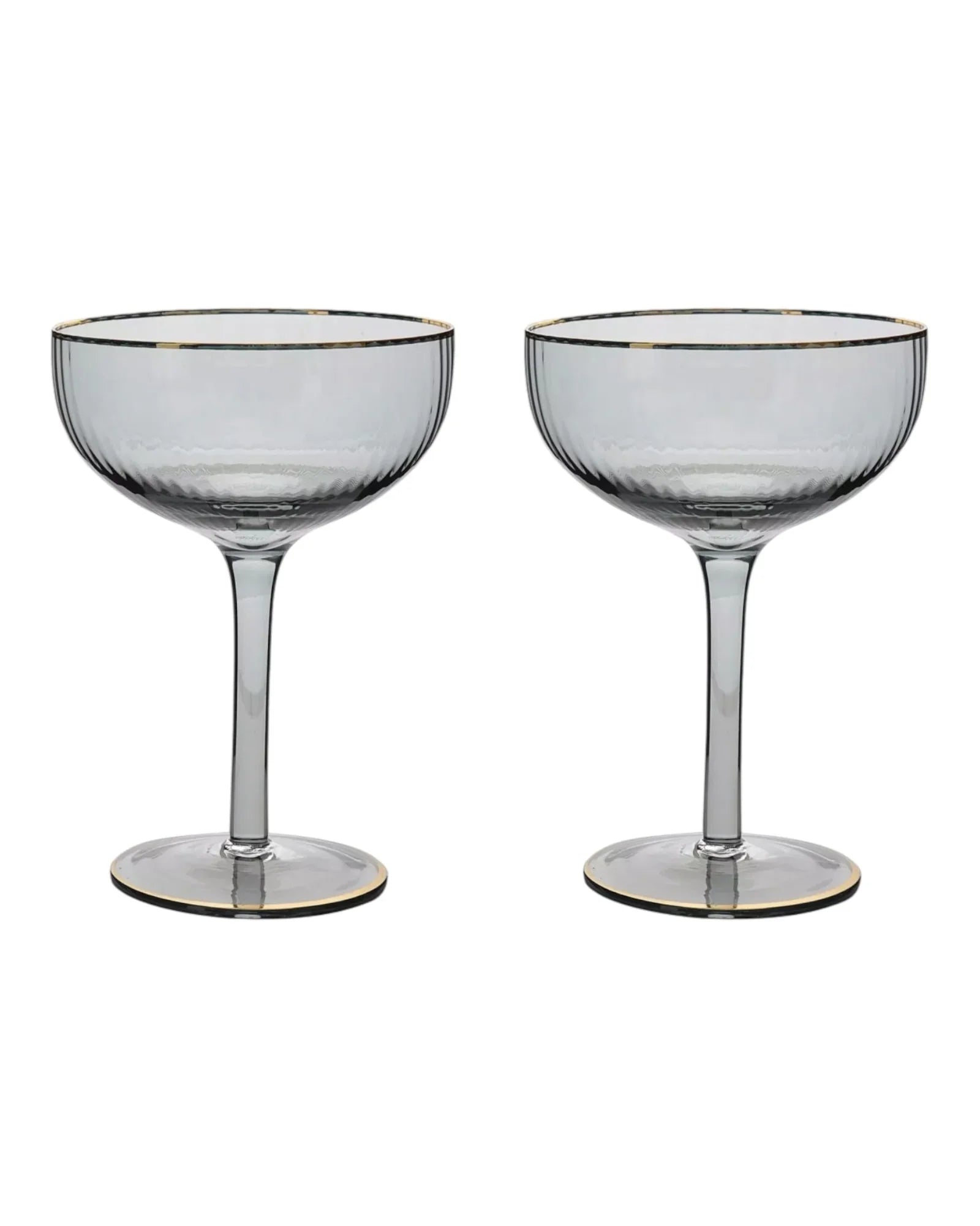Grey Cocktail Glasses with Gold Rim - Home DecorHome Decor - Lulu Loves Home