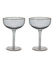Grey Cocktail Glasses with Gold Rim - Home DecorHome Decor - Lulu Loves Home