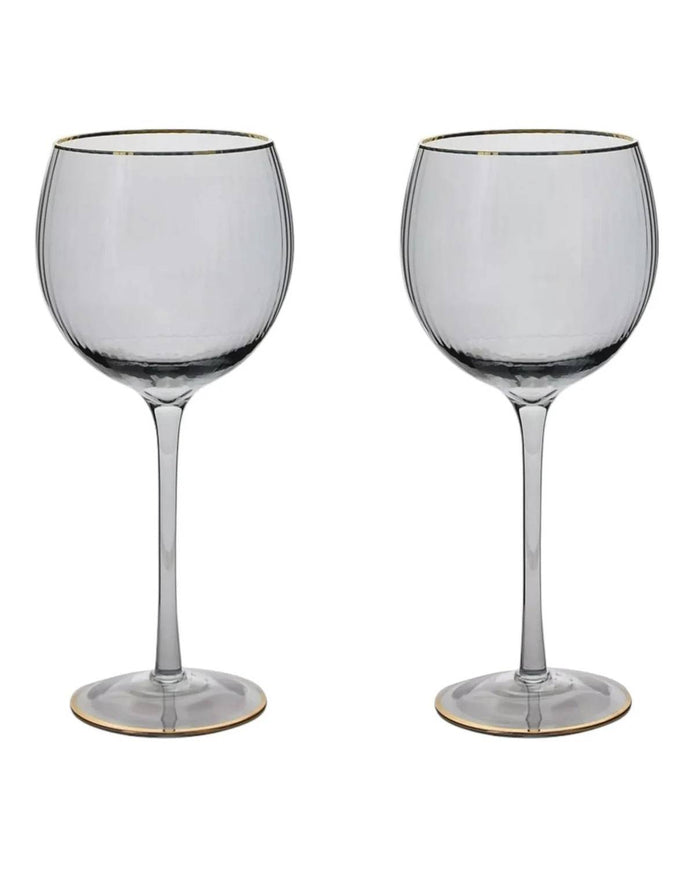 Grey Gin Glasses with Gold Rim - Home DecorHome Decor - Lulu Loves Home
