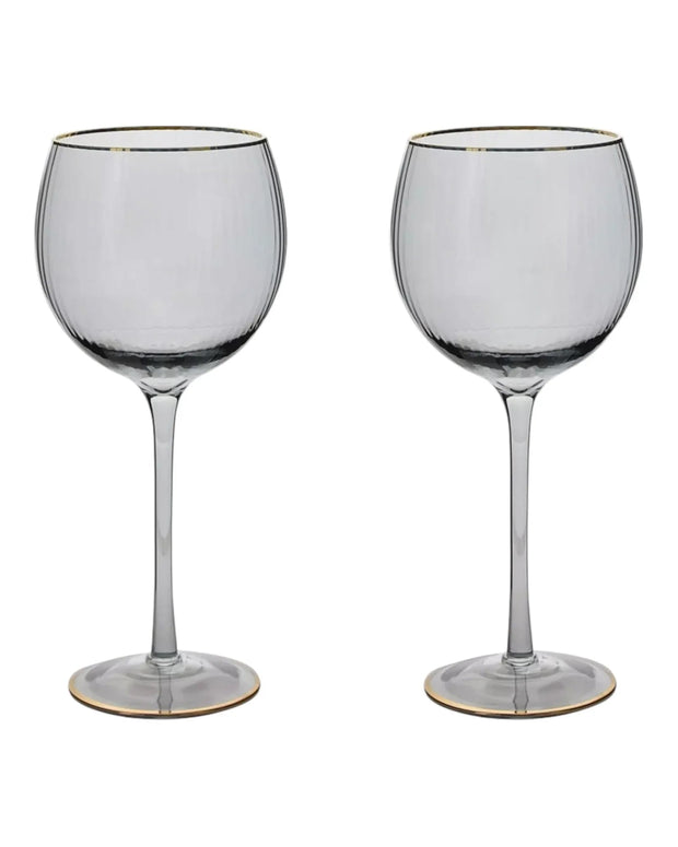 Grey Gin Glasses with Gold Rim - Home DecorHome Decor - Lulu Loves Home