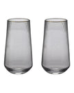 Grey High Ball Glasses with Gold Rim - Home DecorHome Decor - Lulu Loves Home