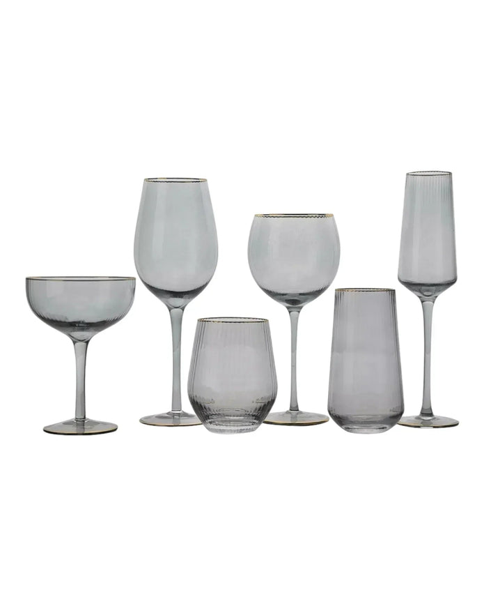 Grey High Ball Glasses with Gold Rim - Home DecorHome Decor - Lulu Loves Home