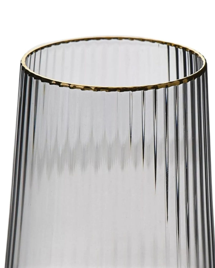 Grey High Ball Glasses with Gold Rim - Home DecorHome Decor - Lulu Loves Home