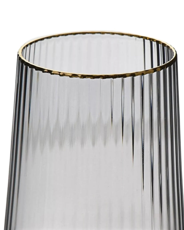 Grey High Ball Glasses with Gold Rim - Home DecorHome Decor - Lulu Loves Home