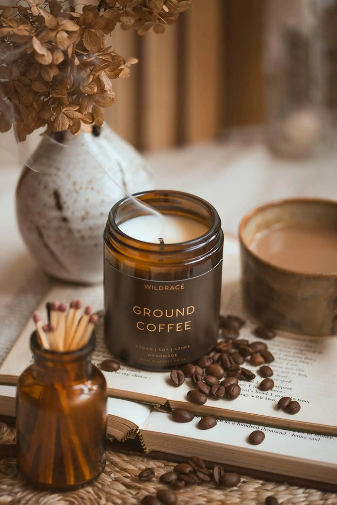 Ground Coffee Lidded Glass Candle Jar - CandlesCandles - Lulu Loves Home