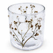 Ancient Wisdom Gypsophila glass candle holder with Christmas-themed design, perfect for festive holiday decor.