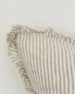 Hallie Beige And White Ruffle Neutral Pinstripe Luxury Cotton Blend Cushion Cover - Soft FurnishingsSoft Furnishings - Lulu Loves Home