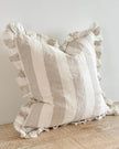 Hallie Beige And White Wide Stripe Cotton Blend Cushion Cover - Soft FurnishingsSoft Furnishings - Lulu Loves Home