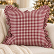 Hallie burgundy square gingham cushion cover by Ellenvale Trade