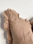 Hallie Coffee Brown Ruffle Linen Blend Cushion Cover - Soft FurnishingsSoft Furnishings - Lulu Loves Home