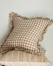 Hallie Light Brown Gingham Cushion Cover 45 x 45 cm - Soft FurnishingsSoft Furnishings - Lulu Loves Home