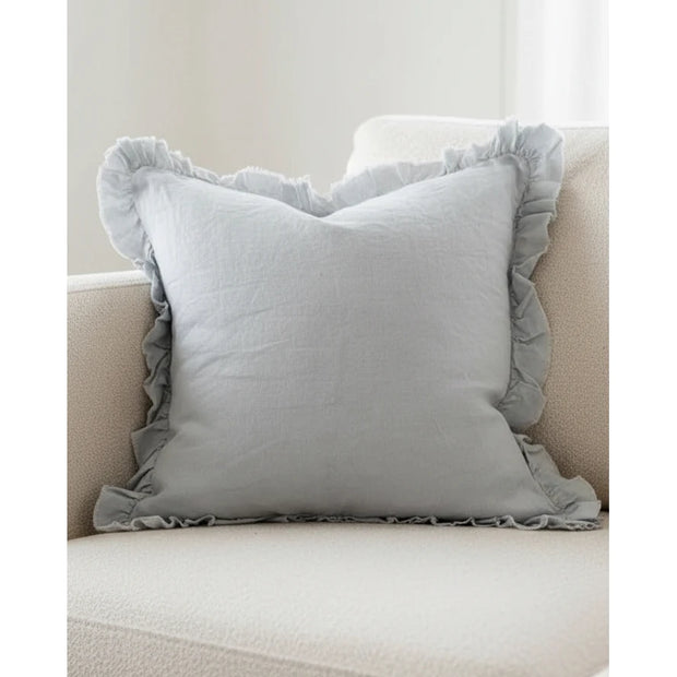 Ocean blue luxury square cushion cover by Ellenvale Trade, soft cotton blend fabric, stylish home decor accent.