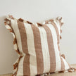 Hallie Rust Brown And White Wide Stripe Cotton Blend Cushion Cover - Soft FurnishingsSoft Furnishings - Lulu Loves Home