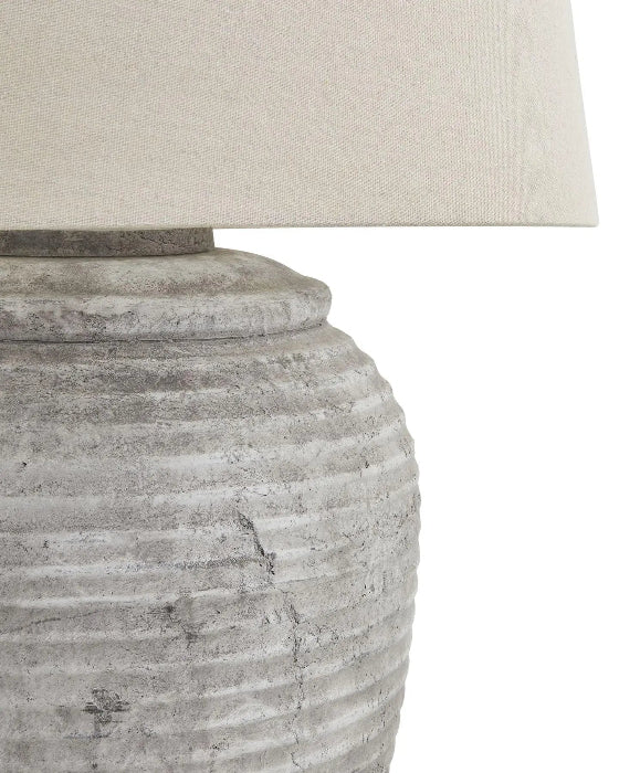 Harrogate Stone Natural Ribbed Lamp - Large - LightingLighting - Lulu Loves Home