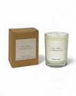 Tea Tree and Geranium scented medium candle by Heaven Scent Incense Ltd, showing the candle with botanical design and label.