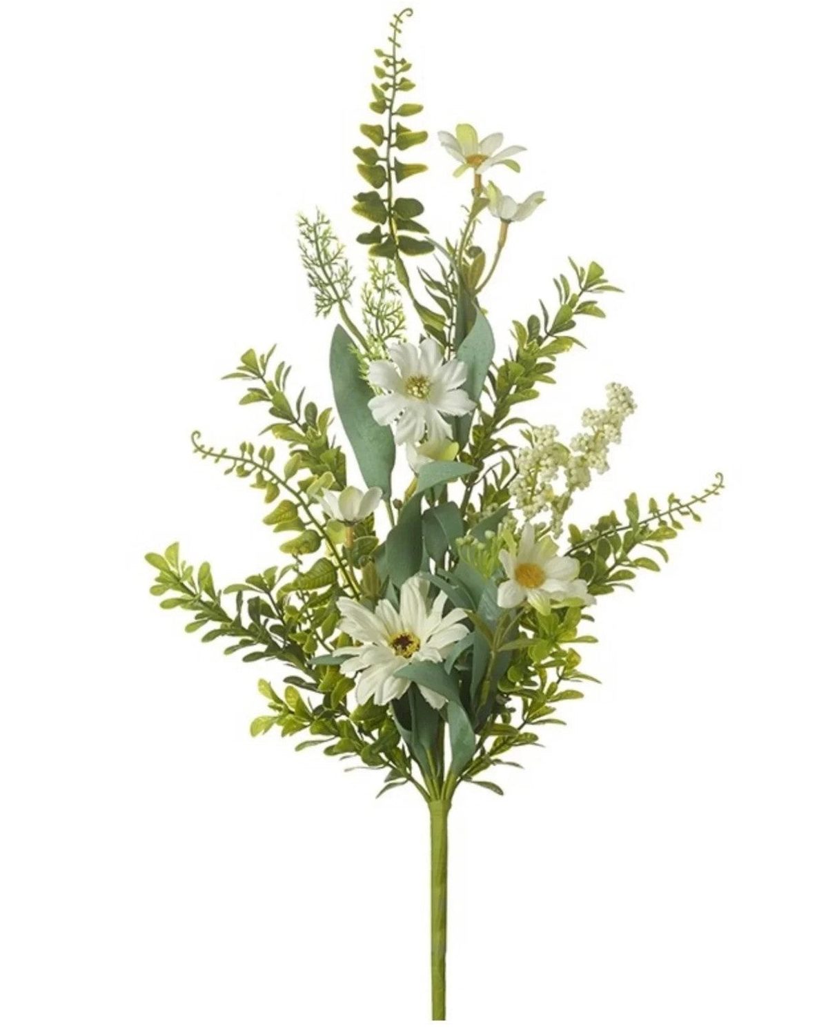 Artificial soft white flower arrangement stem from Heaven Sends, realistic artificial plants for home decor or floral displays.