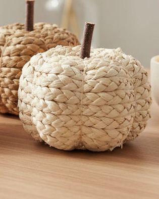 Small Natural Rafia Plain Pumpkin